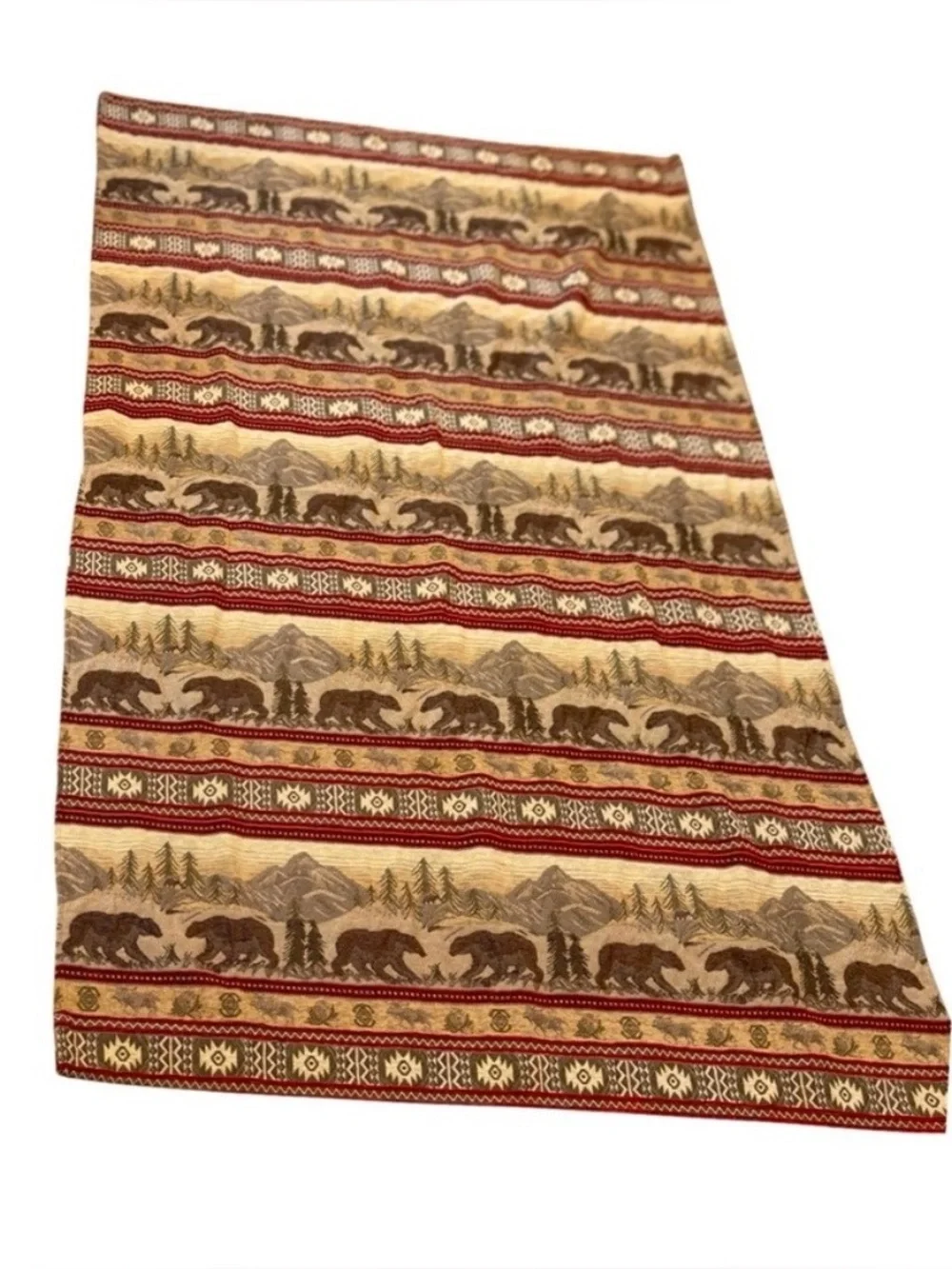 Wooded River Bear Valley Rustic Modern Cabin Rod Pocket Curtain Panel 48x84